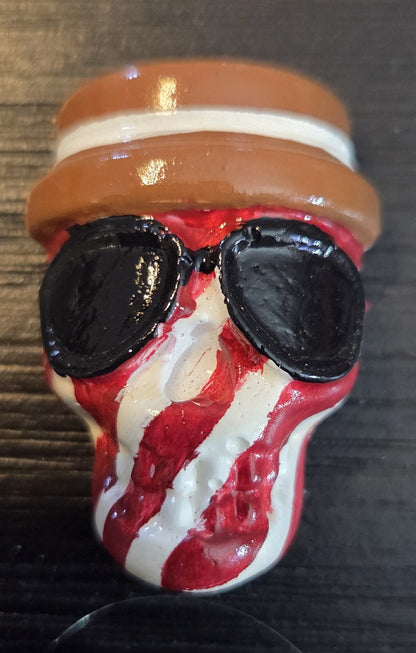 Painted Skull Art with magnet back