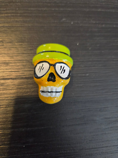Painted Skull art size 1"X 1.5" with Magnetic back